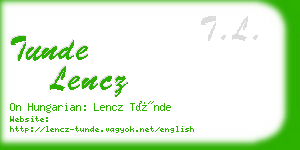 tunde lencz business card